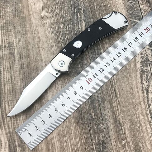 HUAAO 3'' 440C Clip Point Blade Black G10 Handle Back Lock Folder Opening,Camping EDC Tool Folding Pocket Knife Everyday Carry,Gift for Men in Saudi Arabia