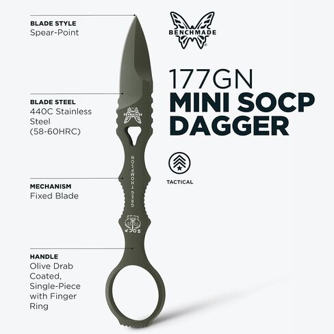 سكين تكتيكي صغير SOCP خنجر Benchmade، شفرة فولاذية 440C (177GN) in Kuwait