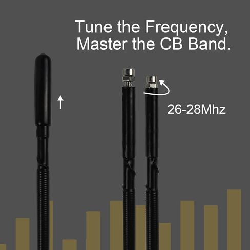 27MHz CB Radio Whip Antenna Kit w/ 16 ft Cable Heavy-Duty Spring Base Side Top Hole & Mirror Mount Replacement Universal Antenna Accessories for Truck Car RV SUV Pickup Handheld CB Radio in Saudi Arabia