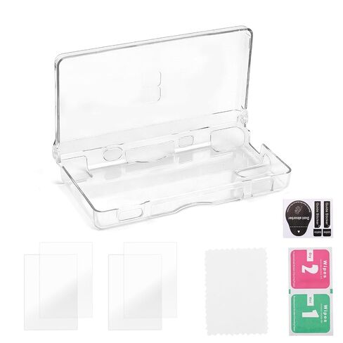 Transparent Hard Shell Case for DS Lite NDSL, Premium Crystal Clear Case with Protective Films and Cleaning Kit Practical Protective Cover Accessories Replacement Parts in Saudi Arabia