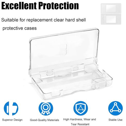 Transparent Hard Shell Case for DS Lite NDSL, Premium Crystal Clear Case with Protective Films and Cleaning Kit Practical Protective Cover Accessories Replacement Parts in Saudi Arabia