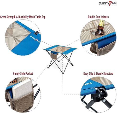 طاولة تخييم قابلة للطي من SUNNYFEEL - طاولة نزهة محمولة من الألومنيوم خفيفة الوزن للطهي والشاطئ والمشي لمسافات طويلة والسفر وصيد الأسماك والشواء وطاولات تخييم صغيرة قابلة للطي للاستخدام الداخلي والخارجي in Kuwait