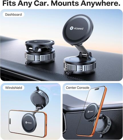 VICSEED for MagSafe Car Mount [أقوى شفط 98 رطل، لن ينكسر in Kuwait