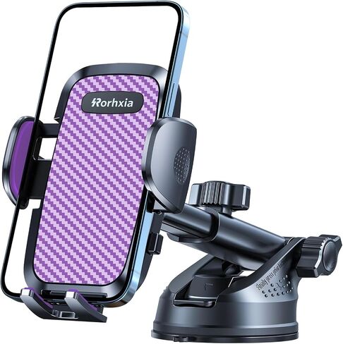 Rorhxia 3-in-1 Phone Mount for Car [2025 Most Stable and Flexible Suction Cup] Vent Dashboard Windshield Cell Phone Holder Car Fit for iPhone, Samsung, All Phone in Saudi Arabia