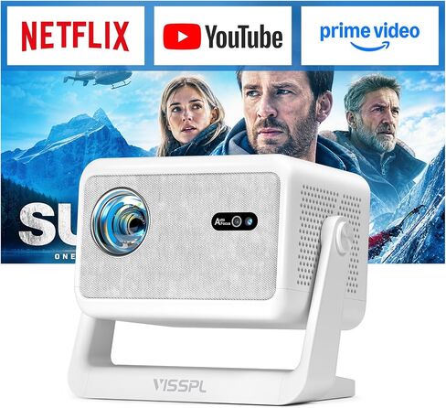 [Now with Netflix & 3600ANSI] 4K Smart Projector with WiFi and Bluetooth, Auto Focus & Keystone Mini Projector with Stand, Outdoor Home Theater Small Proyector for bedroom(white) in Saudi Arabia
