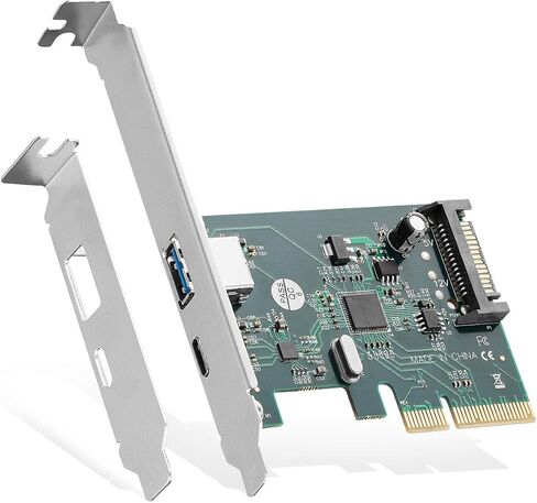 Binardat PCIE to USB 3.2 Gen2 10Gbps Expansion Card, 2 Port USB Type-A and Type-C Ports, Self-Powered, Low Profile Bracket, USB3.2 Hub Controller Adapter for Windows 10/11 in Saudi Arabia
