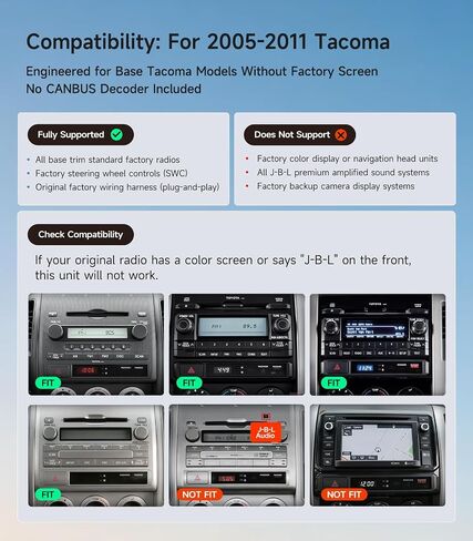 Car Radio Stereo for Toyota Tacoma 2005-2011, Wireless CarPlay Android Auto in Saudi Arabia