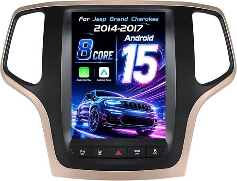 [8Core] راديو السيارة لسيارة Jeep Grand Cherokee 2014 2015 2016 2017: 10 بوصة Android 15 Tesla Style شاشة تعمل باللمس ستيريو مع Carplay Android Auto 5GWiFi Bluetooth5.0 GPS كاميرا احتياطية وشاشة مقسمة in Kuwait