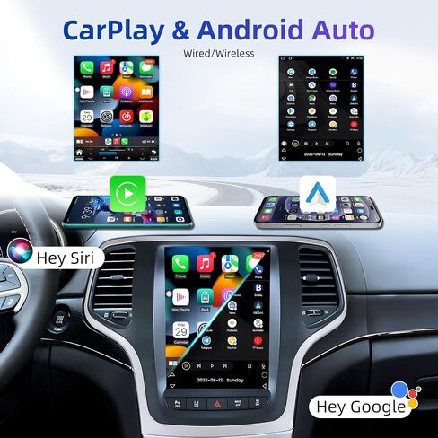 [8Core] راديو السيارة لسيارة Jeep Grand Cherokee 2014 2015 2016 2017: 10 بوصة Android 15 Tesla Style شاشة تعمل باللمس ستيريو مع Carplay Android Auto 5GWiFi Bluetooth5.0 GPS كاميرا احتياطية وشاشة مقسمة in Kuwait