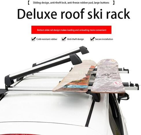 2 PCS High-end Car Roof Snowboard Rack for Jaguar XJL 2010 2011 2012 2013 2014 2015 2016 2017 2018 2019, Winter Automotive Ski Rack, 2025 New Vehicle Roof Ski Holder in Saudi Arabia