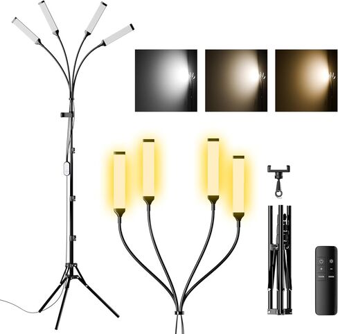 Four Arms LED Light for Photography,Esthetician Light for Lash Extensions with Phone Holder/Floor Lamp/Lash Light for Makeup/Tattoo/Selfie/Video Recording/Photography/TikTok/YouTube/Live Stream in Saudi Arabia
