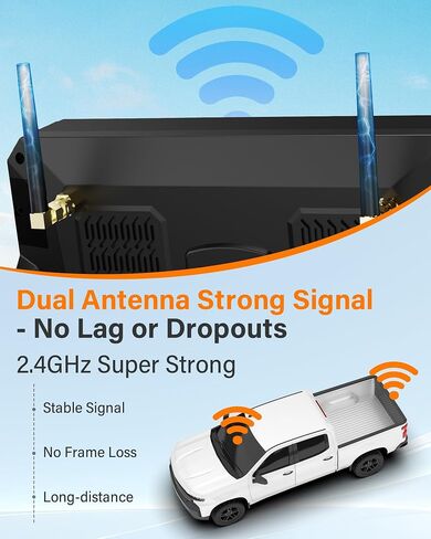 Rohent Solar Wireless Backup Camera for Trucks: 7" HD 1080P Monitor, 1-Min Easy Magnetic Install, Night Vision, Dual Antenna Boost Signal for Pickups - Designed for Long-Distance Drivers and Campers in Kuwait