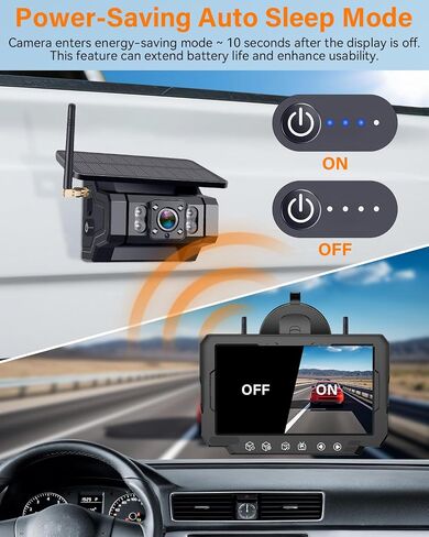 Rohent Solar Wireless Backup Camera for Trucks: 7" HD 1080P Monitor, 1-Min Easy Magnetic Install, Night Vision, Dual Antenna Boost Signal for Pickups - Designed for Long-Distance Drivers and Campers in Kuwait