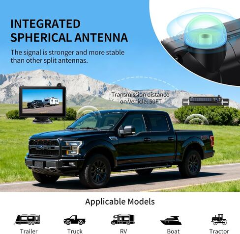 Solar Wireless Backup Camera with 1080P Monitor 1Min Easy Install in Saudi Arabia