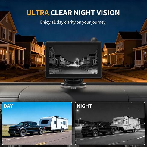 Solar Wireless Backup Camera with 1080P Monitor 1Min Easy Install in Saudi Arabia