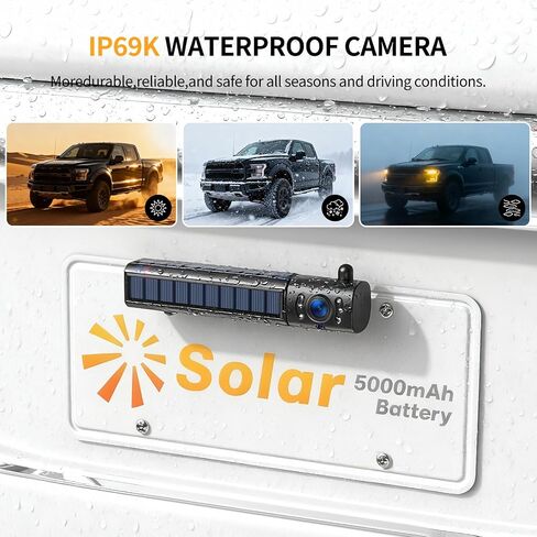 Solar Wireless Backup Camera with 1080P Monitor 1Min Easy Install in Saudi Arabia