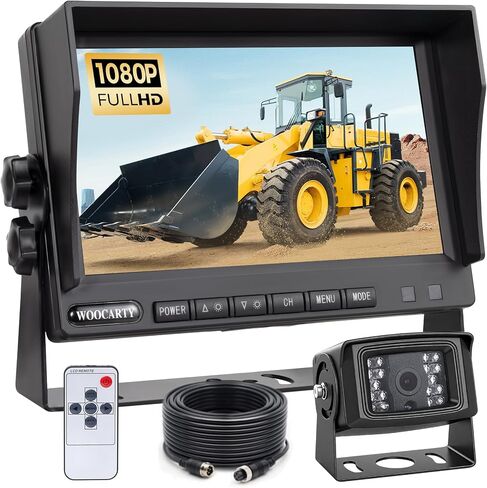 نظام كاميرا احتياطية سلكية RV مقاس 7 بوصات AHD1080P، كاميرا عكسية للرؤية الليلية بالأشعة تحت الحمراء مقاومة للماء IP69k، مقاومة للاهتزاز 20 جيجا للمقطورة/الجرارات/الشاحنة/الحفارة/التوجيه المنزلق/المعدات الثقيلة، WY7 in Kuwait