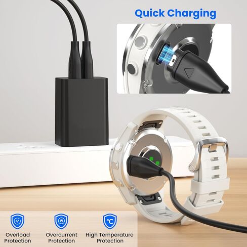 2Pack for Garmin Watch Charger Cable with Dual USB-A Ports Wall Charger in Kuwait
