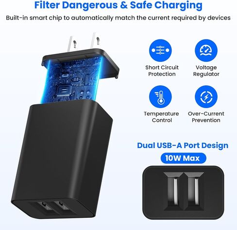 2Pack for Garmin Watch Charger Cable with Dual USB-A Ports Wall Charger in Kuwait