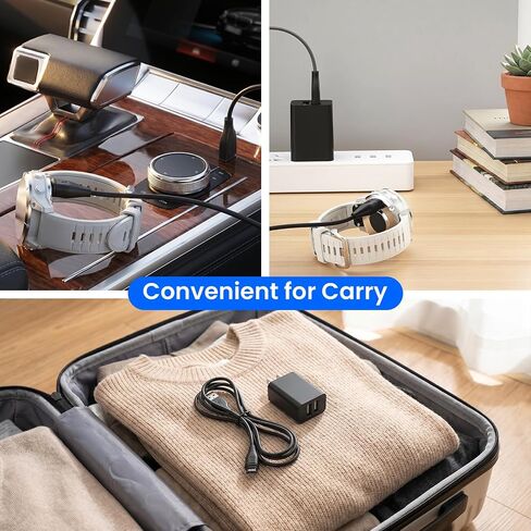 2Pack for Garmin Watch Charger Cable with Dual USB-A Ports Wall Charger in Kuwait