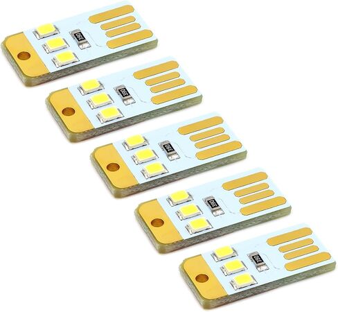 5 قطعة بطاقة الجيب USB الطاقة LED سلاسل المفاتيح ضوء الليل 0.2 واط USB LED لمبة كتاب ضوء لأجهزة الكمبيوتر المحمول Powerbank in Kuwait