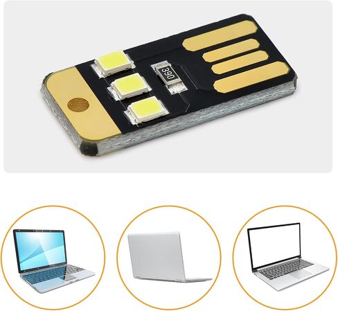 5 قطعة بطاقة الجيب USB الطاقة LED سلاسل المفاتيح ضوء الليل 0.2 واط USB LED لمبة كتاب ضوء لأجهزة الكمبيوتر المحمول Powerbank in Kuwait