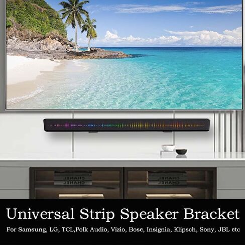 دعامة تثبيت على الحائط من Soundbar، عمق رف تثبيت على الحائط، قابل للتعديل لـ Bose، Samsung، Vizio، LG، Dolby Atmos Soundbars (أسود: V01) in Kuwait
