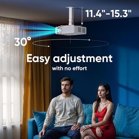 ONKRON Projector Ceiling Mount, max 22 lbs, Universal Bracket, White in Kuwait
