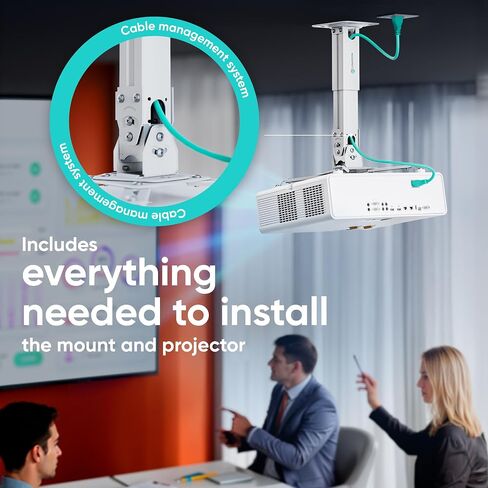 ONKRON Projector Ceiling Mount, max 22 lbs, Universal Bracket, White in Kuwait