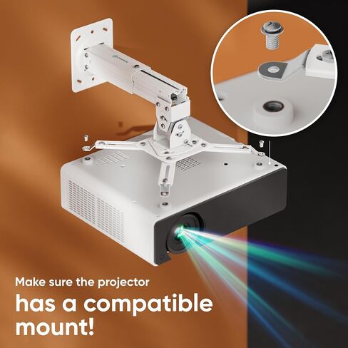 ONKRON Projector Ceiling Mount, max 22 lbs, Universal Bracket, White in Kuwait