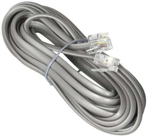 1st Choice Telephone Line Cord Heavy Duty Silver Satin 4 Conductor 14-ft in Kuwait