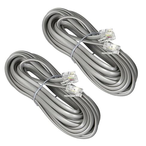 1st Choice Telephone Line Cord Heavy Duty Silver Satin 4 Conductor 14-ft in Saudi Arabia