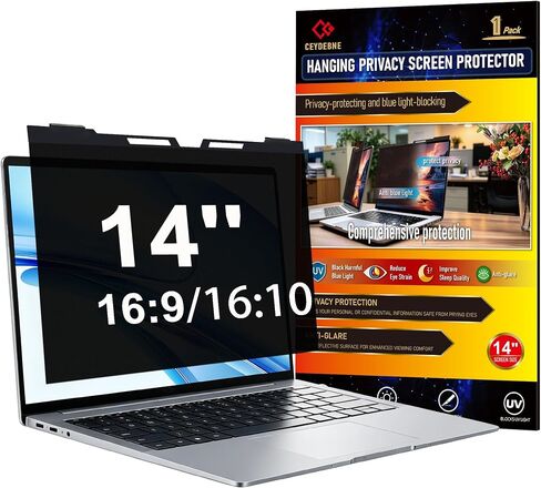 14 Inch Hanging Laptop Privacy Screen, Blue Light Filter, Anti-Glare in Saudi Arabia