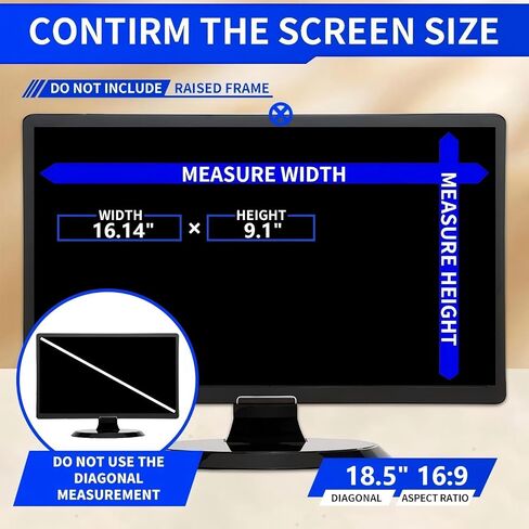 18.5" Computer Privacy Screen Filter 16:09 Widescreen Monitor - Premium Anti-glare Screen Cover - Scratch Resistant - UV and Blue Light Screen Protector in Saudi Arabia
