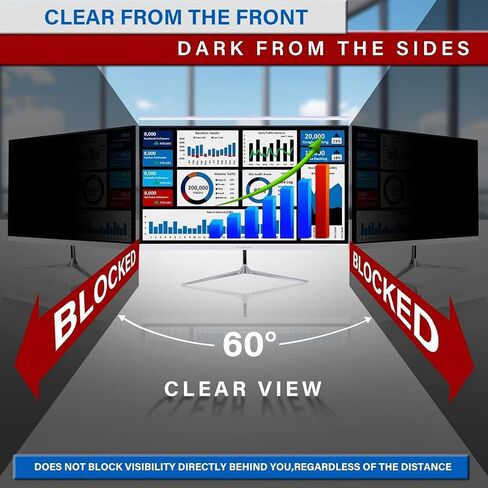 18.5" Computer Privacy Screen Filter 16:09 Widescreen Monitor - Premium Anti-glare Screen Cover - Scratch Resistant - UV and Blue Light Screen Protector in Saudi Arabia