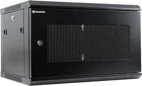 RackPath 12U Wall Mount Server Cabinet Network Rack Enclosure, Quiet Cooling Fan, Perforated Door, Black in Saudi Arabia