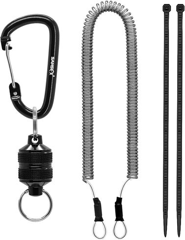 SAMSFX Fishing Strongest Magnetic Net Release Magnet Clip Holder Retractor with Coiled Lanyard in Kuwait