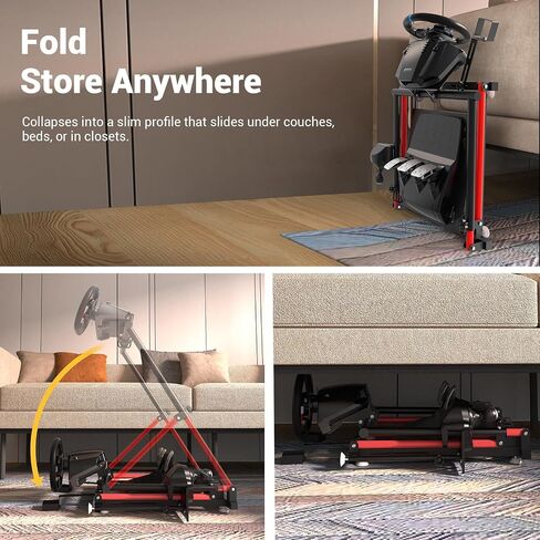 Racing Wheel Stand with Chair Fixing, Foldable Racing Cockpit Compatible with MOZA R5,R3,R9 to R25/ Logitech G920,G923,G27,G29/ Thrustmaster T248,T300,T500,T818/ Turtle Beach, HORI, Simagic Wheels in Saudi Arabia