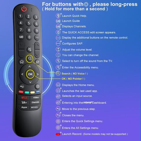 Universal for LG Smart TV OLED QNED UHD NanoCell Webos 4K 8K Magic Remote Control Replacement, 1 Year Warranty in Saudi Arabia