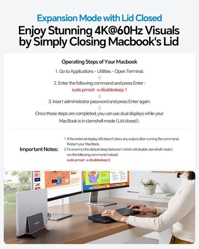 MacBook Docking Station Dual Monitor 4K@60Hz for MacBook Pro/Air M5/M4 in Saudi Arabia