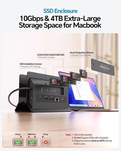 MacBook Docking Station Dual Monitor 4K@60Hz for MacBook Pro/Air M5/M4 in Saudi Arabia