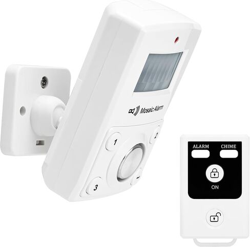 Remote Motion Sensor Alarm for Garage, Shed, Indoor. 135dB Loud Sound Home Security Intruder Burglar Alert. Battery Operated Portable Keypad Motion Detector Siren for Travel. Cordless or USB Power in Saudi Arabia