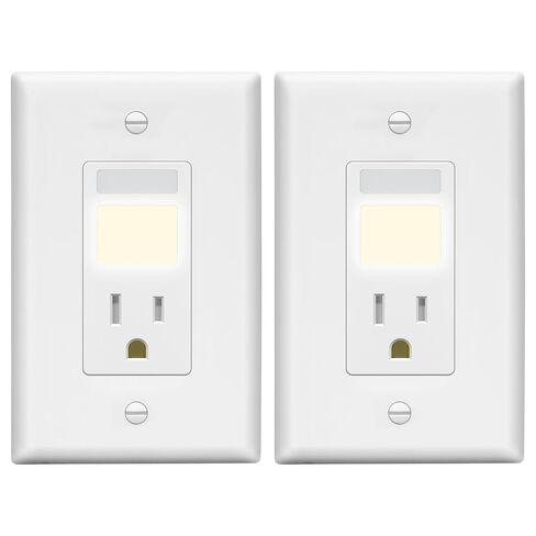 LIDER 15A Outlet, LED, Motion Sensor, PIR Guide Light Receptacle, 2-Pack in Saudi Arabia