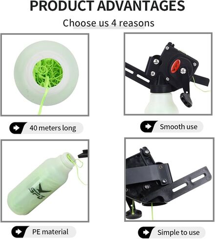 SPG Bowfishing Reel Archery Bottle Bow Fishing Reels Kits with 40M Fishing Rope Bow Mounted Attachment for Right Hand Compound Bow Recurve Bow Accessories in Saudi Arabia