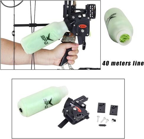 SPG Bowfishing Reel Archery Bottle Bow Fishing Reels Kits with 40M Fishing Rope Bow Mounted Attachment for Right Hand Compound Bow Recurve Bow Accessories in Saudi Arabia
