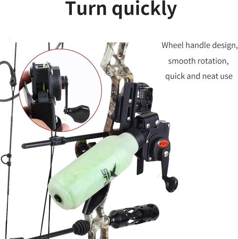 SPG Bowfishing Reel Archery Bottle Bow Fishing Reels Kits with 40M Fishing Rope Bow Mounted Attachment for Right Hand Compound Bow Recurve Bow Accessories in Saudi Arabia