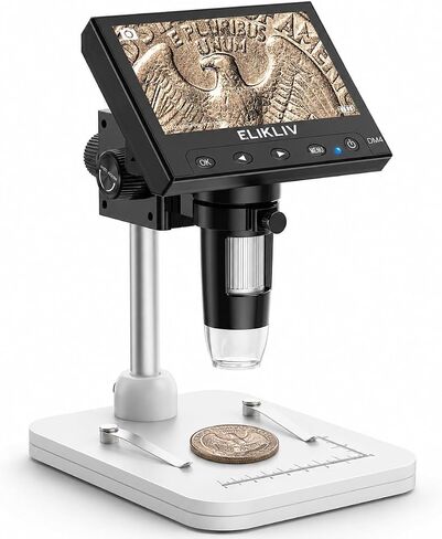 Elikliv Coin Microscope, 4.3'' LCD Digital Microscope 1000x in Saudi Arabia