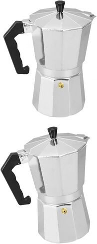 Pot Espresso Percolator Aluminum Coffee Maker Cappuccino Pot with Hand Polished Body and Heat Resistant Grip Suitable for Kitchen Gas in Saudi Arabia