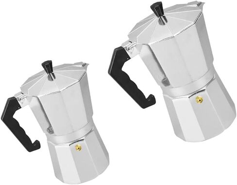 Pot Espresso Percolator Aluminum Coffee Maker Cappuccino Pot with Hand Polished Body and Heat Resistant Grip Suitable for Kitchen Gas in Saudi Arabia