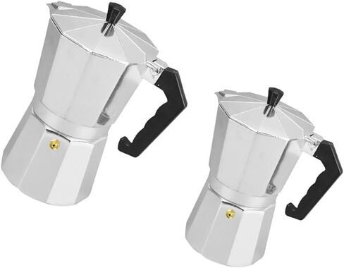 Pot Espresso Percolator Aluminum Coffee Maker Cappuccino Pot with Hand Polished Body and Heat Resistant Grip Suitable for Kitchen Gas in Saudi Arabia